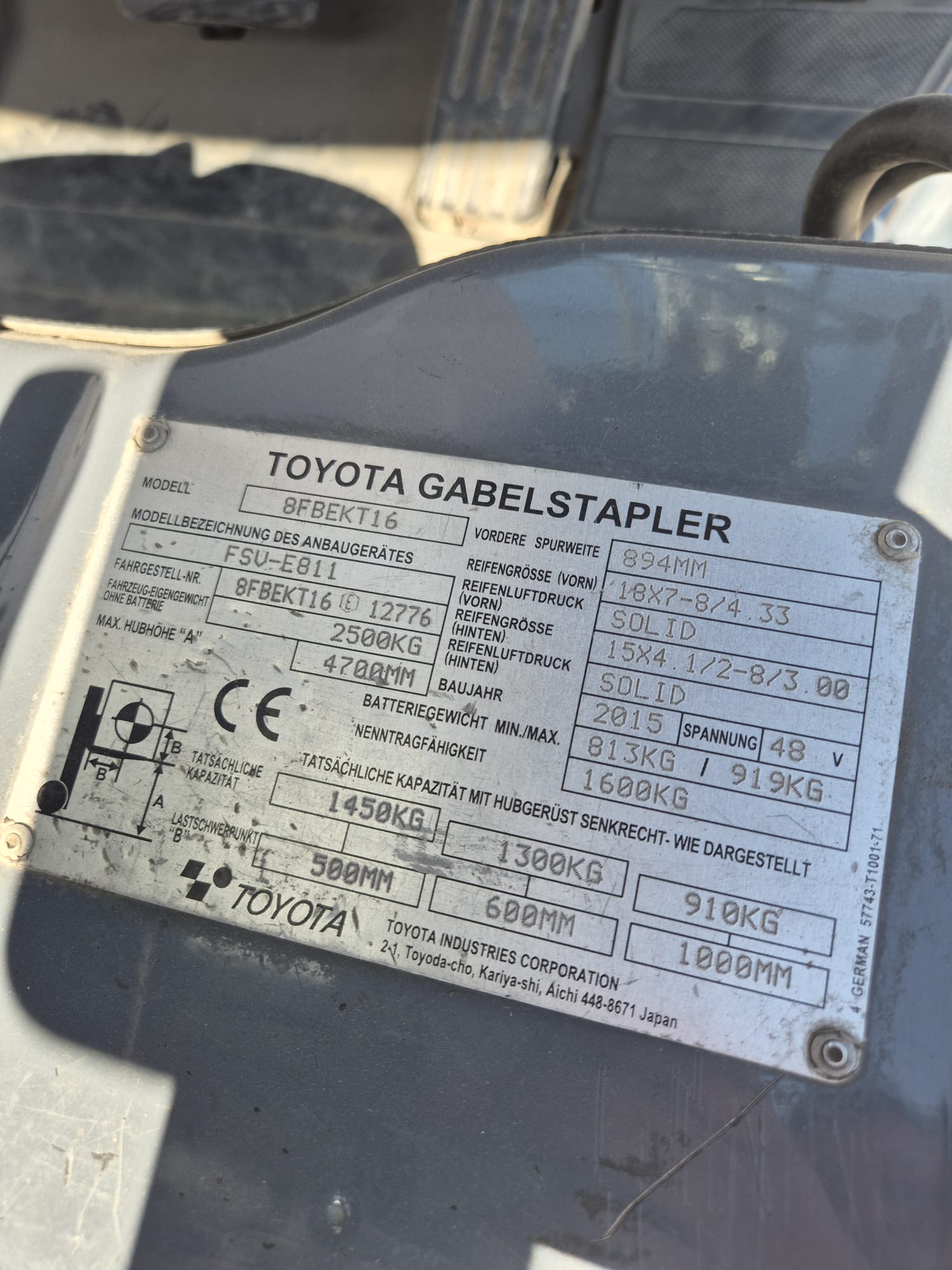 ELECTRICA 3 RUEDAS TOYOTA 8FBEKT16 - Imagen 12